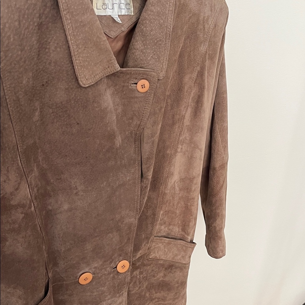 Vintage Brown Suede Men's Coat Laurice Brand - Picture 4 of 10